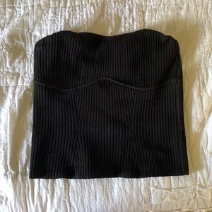 Black knit corset tube top